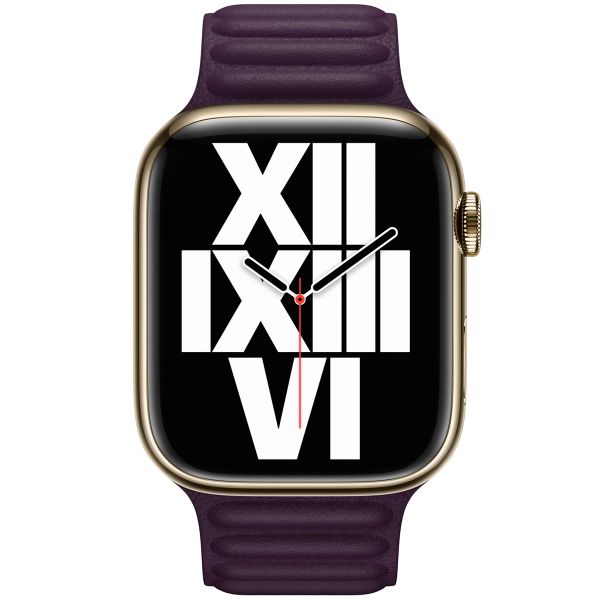 Apple Bracelet Leather Link Apple Watch | 44/45/46/49 mm - Taille M/L - Dark Cherry