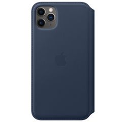 Apple Étui de télephone portefeuille Leather Folio Apple iPhone 11 Pro Max - Deep Sea Blue