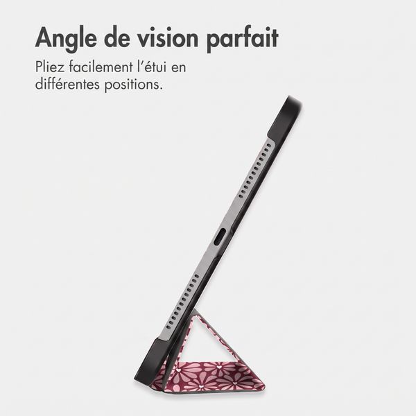 imoshion Coque tablette Design Trifold Apple iPad 11 (2025) 11 pouces A16 / iPad 10 (2022) 10.9 pouces - Bloom Love Blush