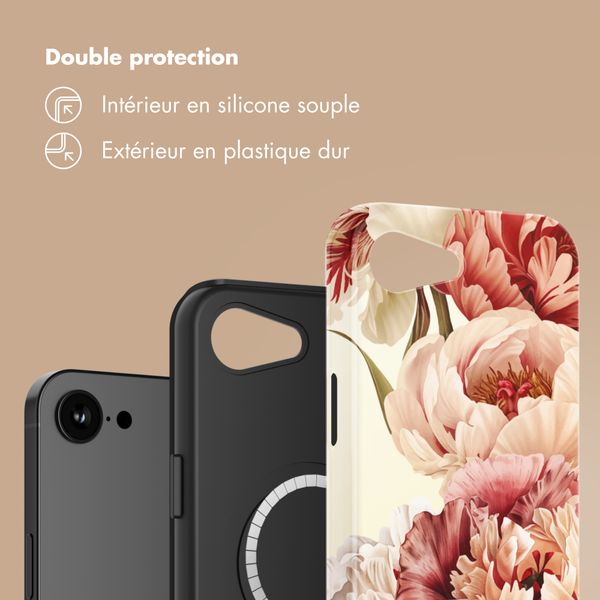 Selencia Coque arrière Vivid avec MagSafe Apple iPhone 17e / 16e - Vintage Peony