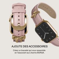 Burga Bracelet en cuir véritable  - Apple Watch | 44/45/46/49 mm / Connexion universelle 20 mm - Pillow Talk / Gold
