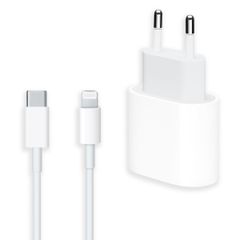 Apple Adaptateur secteur USB-C d'origine de 20 watts + câble USB-C vers Lightning d'origine - 2 mètres - Blanc