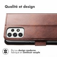imoshion Étui de télephone portefeuille de luxe Samsung Galaxy A32 (5G) - Marron foncé