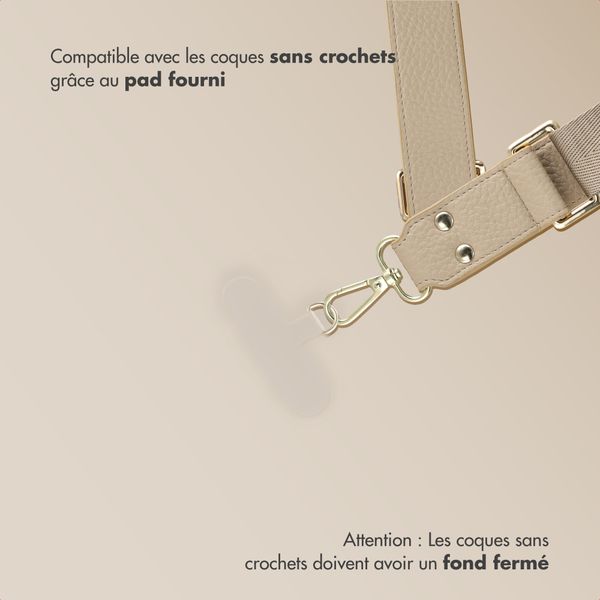 Selencia Cordon de téléphone avec petit sac - Beige