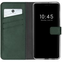Selencia Étui portefeuille en cuir véritable Apple iPhone 13 Mini - Vert