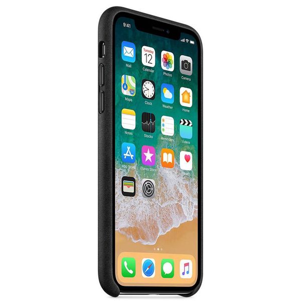 Apple Coque Leather Apple iPhone X - Noir