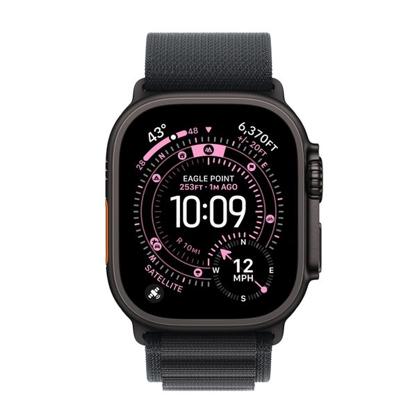 Apple Bracelet Alpine Loop Apple Watch | 44/45/46/49 mm - Taille S - Black / Natural Titanium