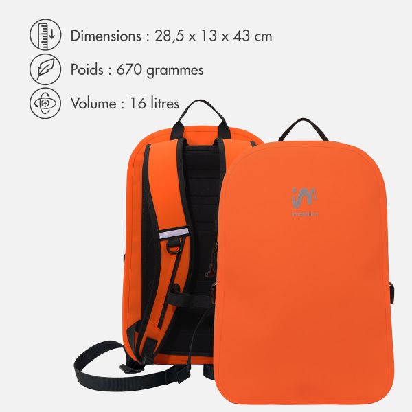 imoshion Sac à dos Hermétique et Étanche 16L - Moyen - Orange abricot