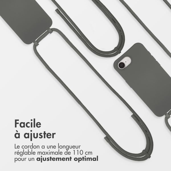 imoshion Coque arrière Color avec cordon amovible et MagSafe Apple iPhone 17e / 16e - Black Coffee