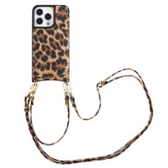 Selencia Coque de télephone Nova avec cordon et porte-cartes Apple iPhone 13 Pro - Leopard