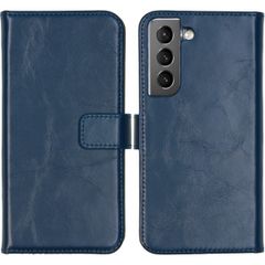 Selencia Étui portefeuille en cuir véritable Samsung Galaxy S22 - Bleu