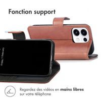 imoshion Étui de télephone portefeuille de luxe Oppo Reno 16 F - Marron foncé