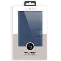 Selencia Étui portefeuille en cuir véritable Samsung Galaxy S8 - Bleu