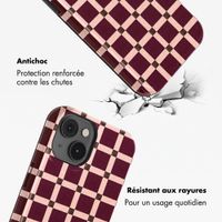 Selencia Coque arrière Vivid Apple iPhone 14 - Check This Burgundy