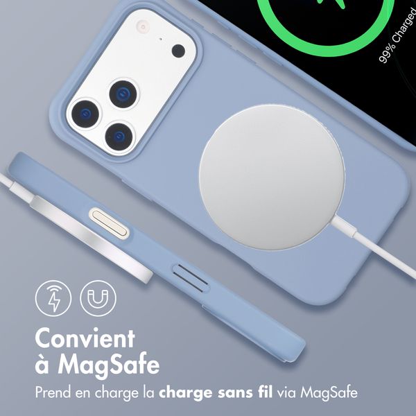 imoshion Coque arrière Color avec cordon amovible et MagSafe Apple iPhone 17 Pro Max - Ash Blue