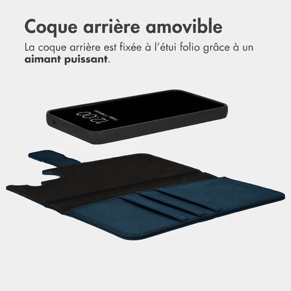 imoshion Étui portefeuille luxe 2-en-1 amovible Samsung Galaxy A55 - Bleu