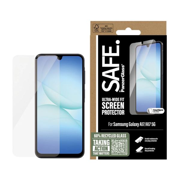 SAFE by PanzerGlass Protection d'écran Ultra-Wide Fit avec applicateur Samsung Galaxy A17 (5G) / (4G)