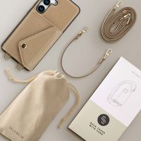 Selencia Coque de télephone Sera avec cordon et porte-cartes enveloppe Samsung Galaxy S25 / S24 - Taupe