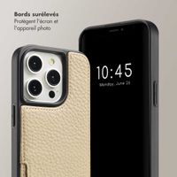 Selencia Coque de télephone Nova avec cordon et porte-cartes Apple iPhone 15 Pro - Beige