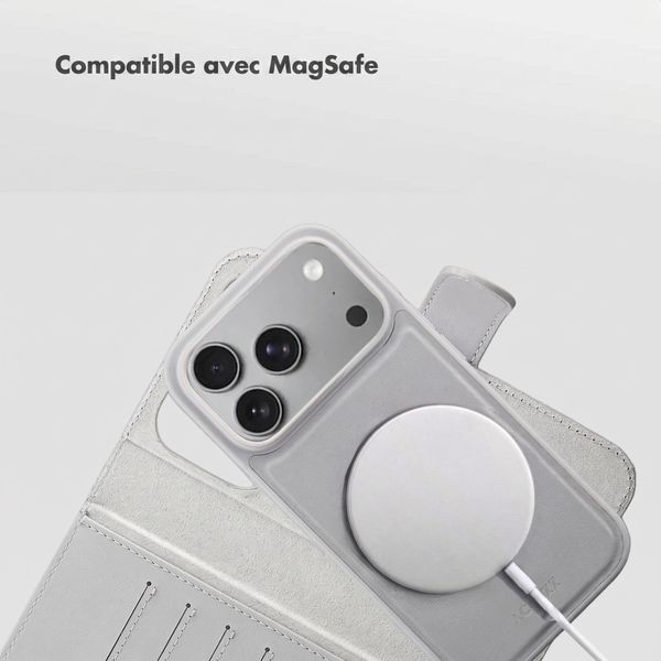 Accezz Coque portefeuille Edge amovible avec MagSafe Apple iPhone 18 Pro / 17 Pro - Gris