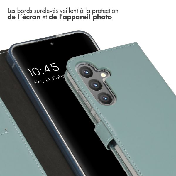 Selencia Étui portefeuille en cuir véritable Samsung Galaxy S24 Plus - Air Blue