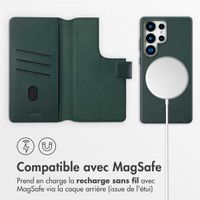 Accezz Étui de télephone portefeuille en cuir 2-en-1 avec MagSafe Samsung Galaxy S25 Ultra - Cedar Green