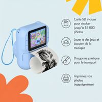 imoshion Kids Camera avec imprimante photo - Appareil photo pour enfants - Photos/Vidéos/Jeux - Bleu
