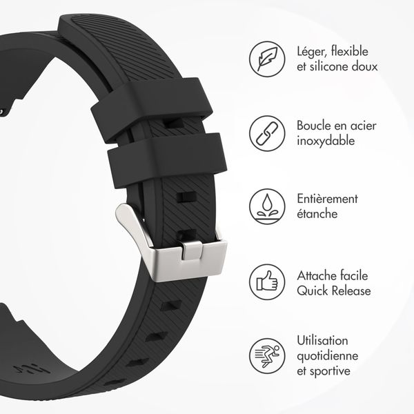 imoshion Bracelet en silicone flexible  - Connexion universelle 20 mm - Noir