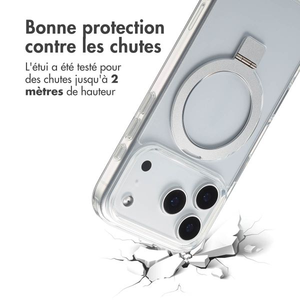 Accezz Coque Ring Stand avec MagSafe Apple iPhone 17 Pro Max - Transparent