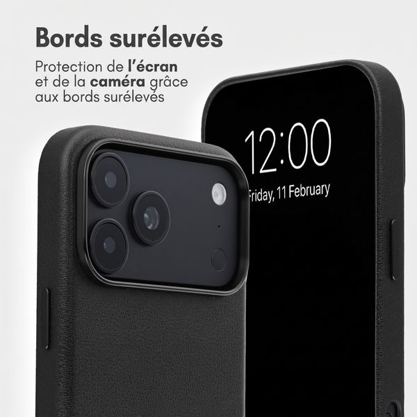 Accezz Étui de télephone portefeuille en cuir 2-en-1 avec MagSafe Apple iPhone 18 Pro / 17 Pro - Onyx Black