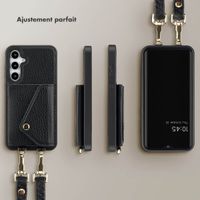 Selencia Coque de télephone Sera avec cordon et porte-cartes enveloppe Samsung Galaxy A35 - Noir