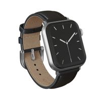 Burga Bracelet en cuir véritable  - Apple Watch | 44/45/46/49 mm / Connexion universelle 20 mm - Don't Text / Silver