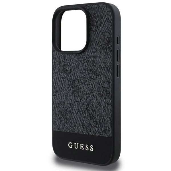 Guess Coque arrière Bottom Stripe 4G Apple iPhone 16 Pro Max - Gris