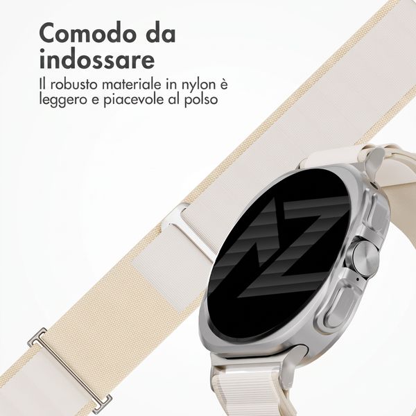 Accezz Bracelet en nylon Alpine Samsung Galaxy Watch Ultra 2 (2026) / Ultra (2024/2025) - Lumière stellaire