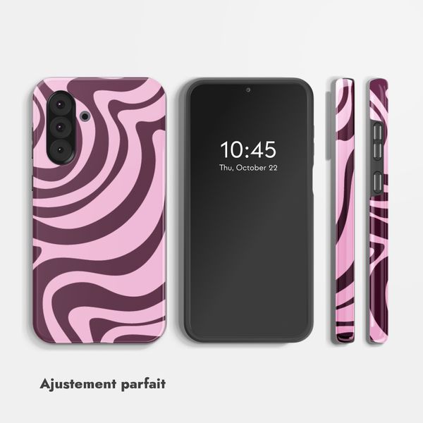 Selencia Coque arrière Vivid Samsung Galaxy A36 / A56 - Wavy Swirl Pink Plum