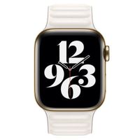 Apple Bracelet Leather Link Apple Watch | 38/40/41/42 mm - Taille M/L - Chalk