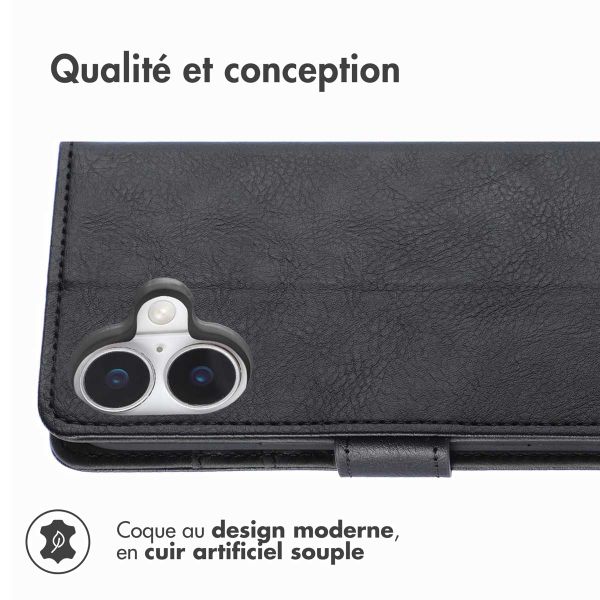 imoshion Étui de télephone portefeuille de luxe Apple iPhone 16 Plus - Noir