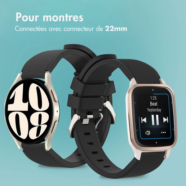 imoshion Bracelet en silicone flexible  - Connexion universelle 22 mm - Noir