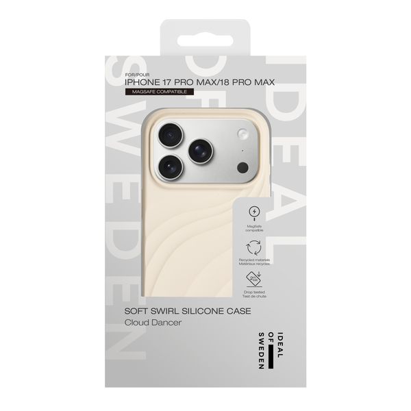 iDeal of Sweden Coque Soft Swirl Silicone MagSafe Apple iPhone 17 Pro Max - Cloud Dancer