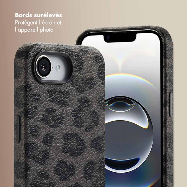 Selencia Coque Sabi imprimé panthère avec MagSafe Apple iPhone 17e / 16e - Midnight Black
