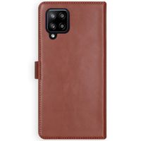 Selencia Étui portefeuille en cuir véritable Samsung Galaxy A42 - Marron clair