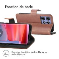 imoshion Étui de télephone portefeuille de luxe Motorola Edge 50 Pro - Marron