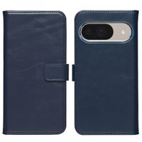 Selencia Étui portefeuille en cuir véritable Google Pixel 10 / 10 Pro - Bleu