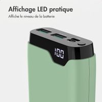 imoshion Batterie externe 20 000 mAh - Chargeur rapide 22,5 W - USB-C / USB-A - Vert