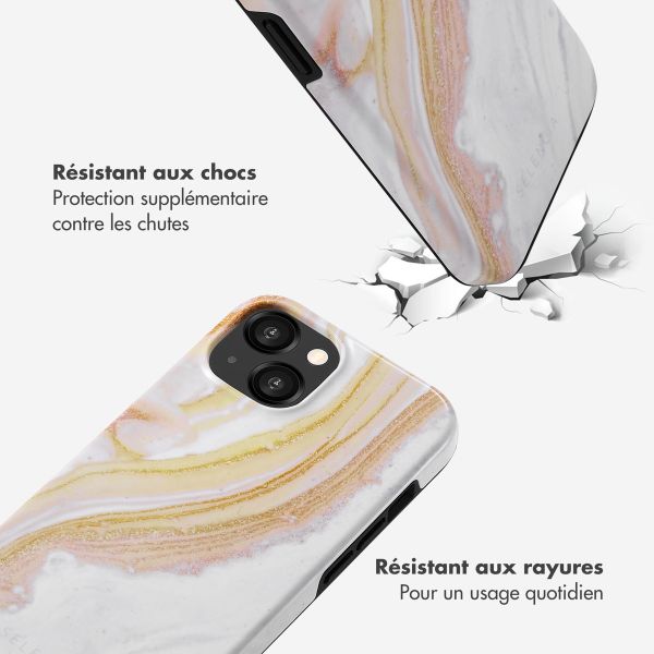 Selencia Coque arrière Vivid Apple iPhone 15 - Chic Marble Gold
