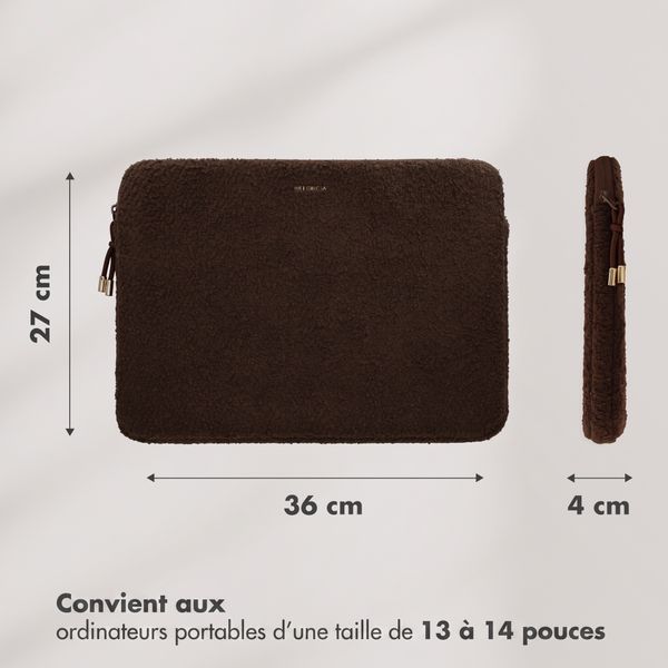 Selencia Housse laptop teddy 13-14 pouces - Choco Brown