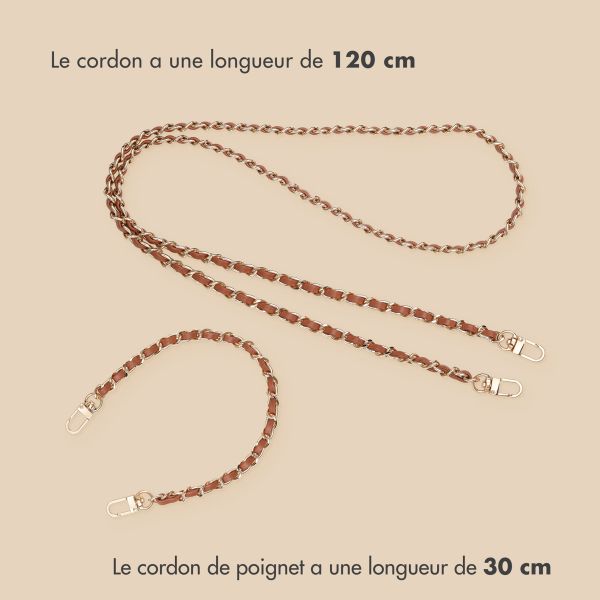imoshion Ensemble de cordons de téléphone en cuir PU – Marron