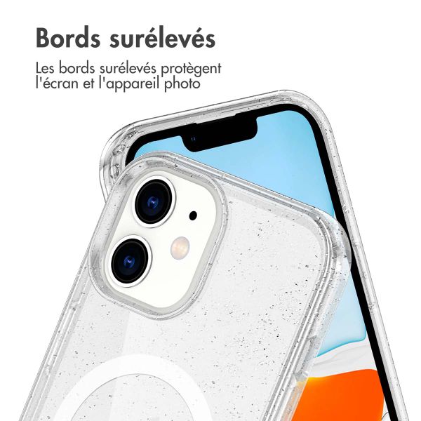 imoshion Coque Pailletée avec MagSafe Apple iPhone 12 (Pro) - Paillettes Transparent