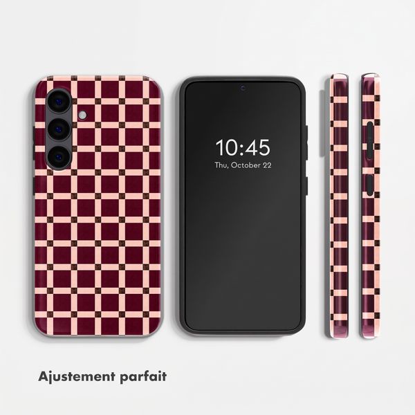 Selencia Coque arrière Vivid Samsung Galaxy S24 - Check This Burgundy