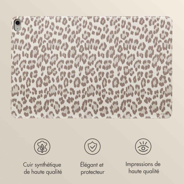 Selencia Coque tablette Sabi avec imprimé léopard Apple iPad Air 11 pouces (2026) M4 / (2025) M3 / (2024) M2 / Air 5 (2022) / Air 4 (2020) - Soft Ivory